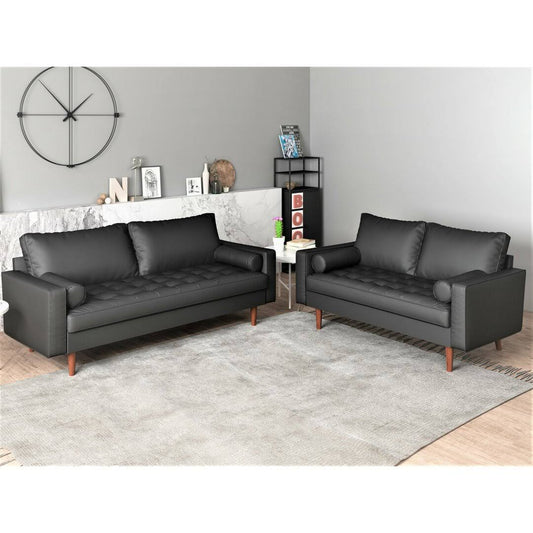 2 Piece Faux Leather Living Room Set  Leather Type