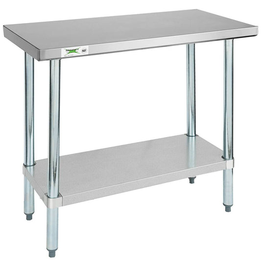 18 X 36 18-Gauge 304 Stainless Steel Commercial Work Table With Galvanized Legs And Undershelf