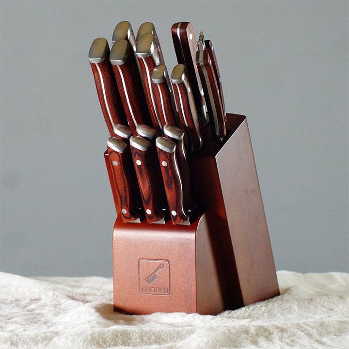 16-Piece Japanese Knife Set With Block