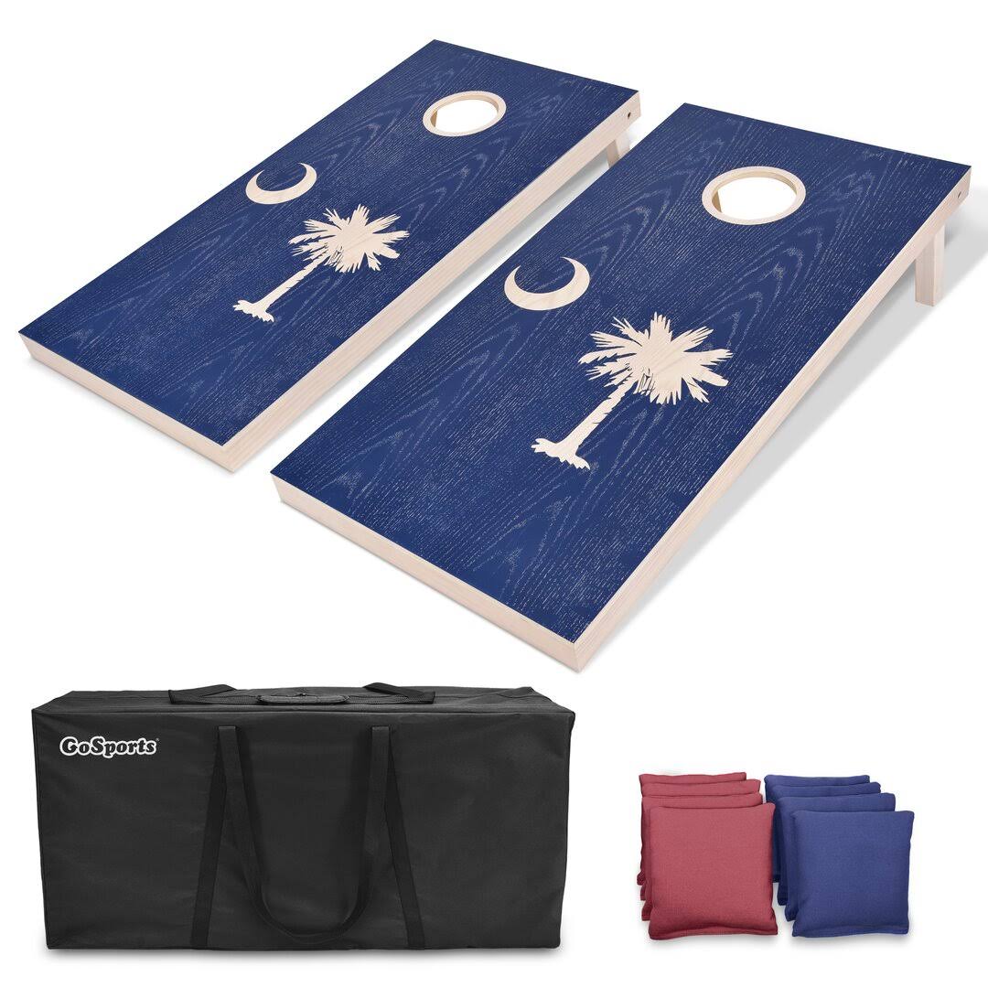 2 X 4 Cornhole Set With Carrying Case Gosports State/Country Flag Or Logo