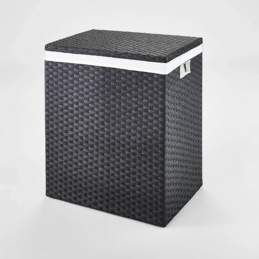 24 X 14 X 20 Lined Woven Hamper Black