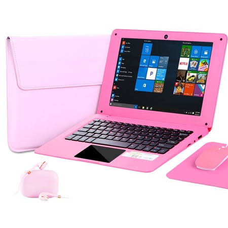 10.1 Inch Laptop Windows 10 Netbook Computer Full Hd Quad Core Laptop With Wifi, Hdmi, Netflix, Youtube And Laptop Bag,Mouse, Mouse Pad, Headphone (