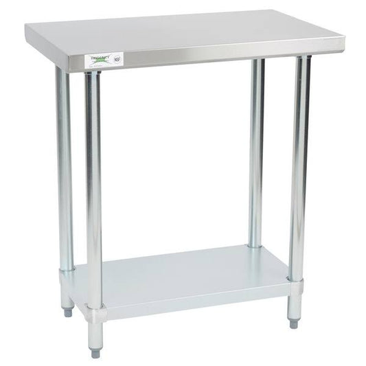 18 X 30 18-Gauge 304 Stainless Steel Commercial Work Table With Galvanized Legs And Undershelf