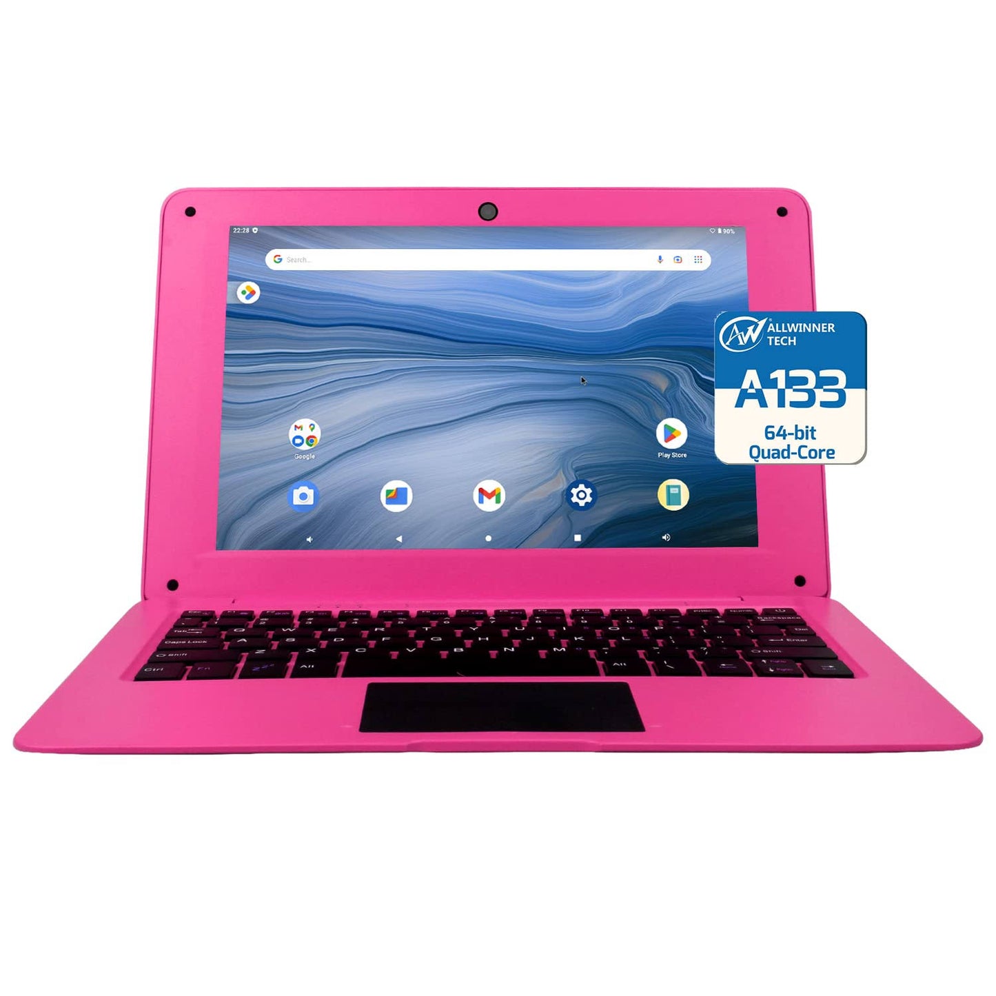 10.1inch Android Netbook, Portable Laptop With A133p Cpu, 2gb Ram 64gb Rom 800x1280 Ips Screen (Pink)