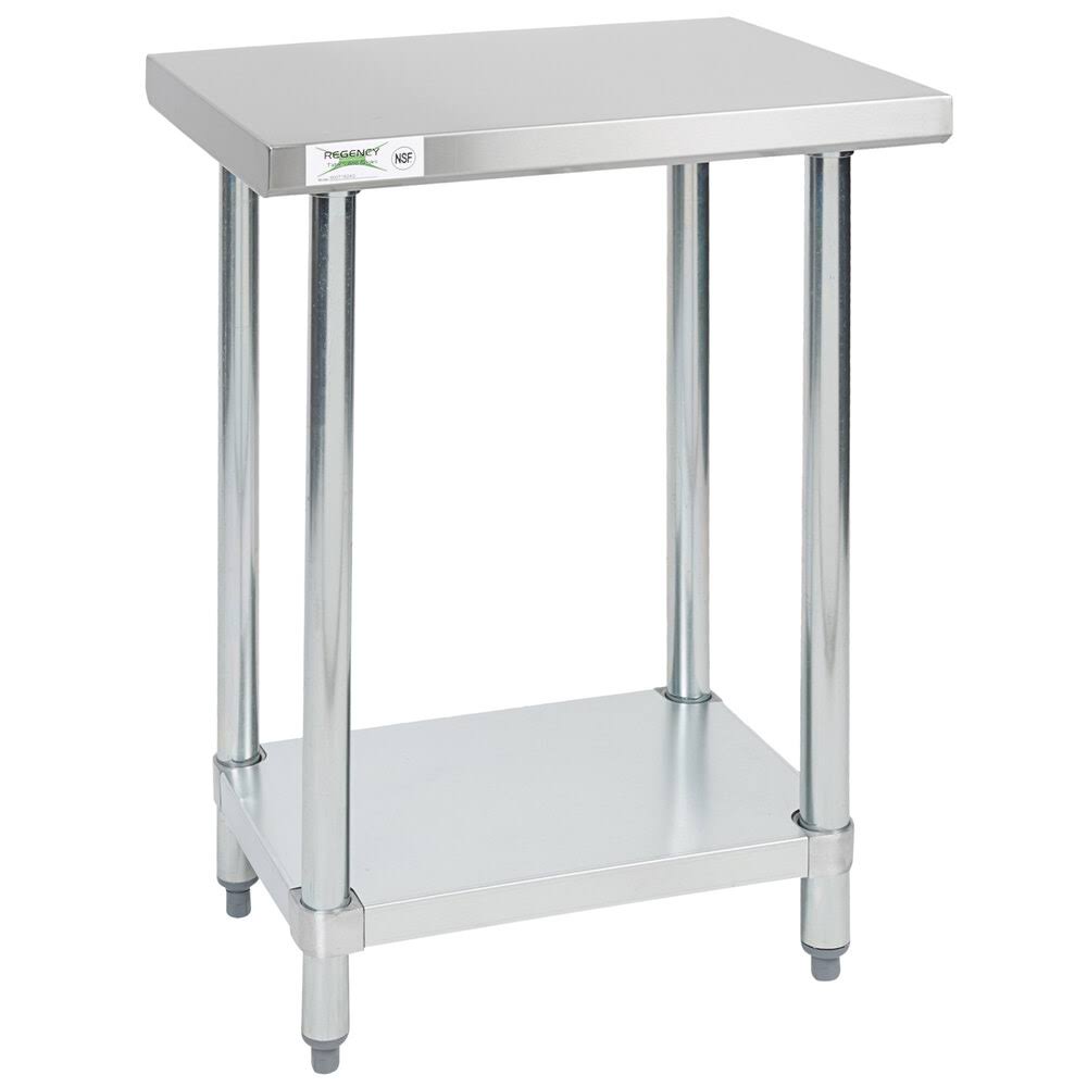 18 X 24 18-Gauge 304 Stainless Steel Commercial Work Table With Galvanized Legs And Undershelf