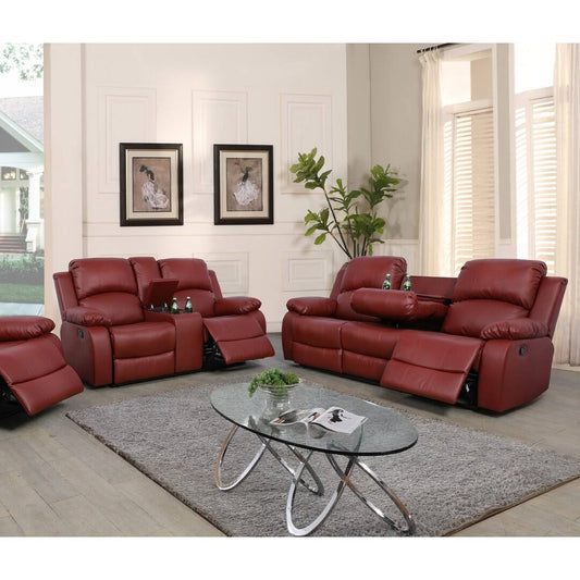 2 Pieces Recling Living Room Set  Leather Type