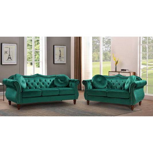 2 Piece Velvet Living Room Set  Upholstery