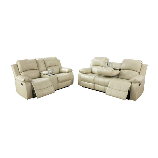 2 Piece Reclining Living Room Set  Leather Type