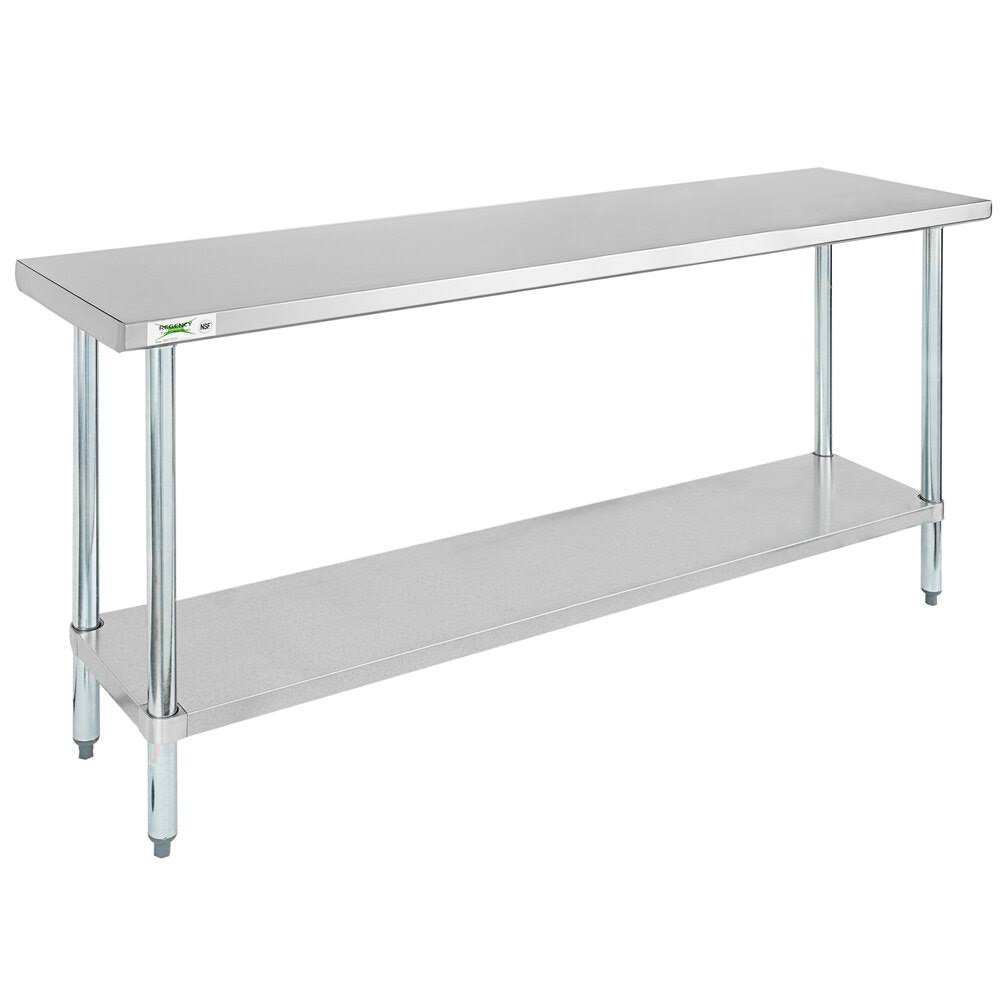 18 X 72 18-Gauge 304 Stainless Steel Commercial Work Table With Galvanized Legs And Undershelf